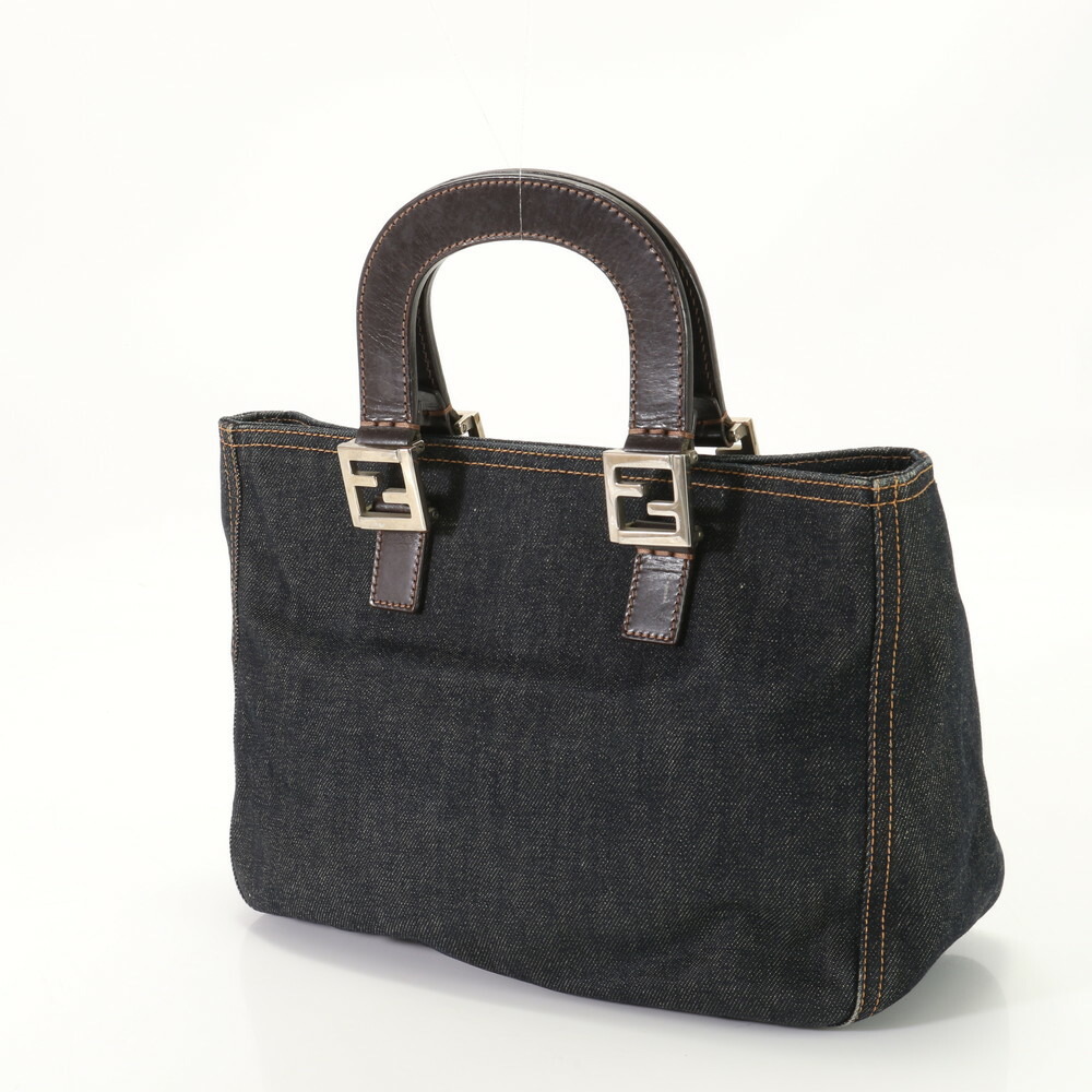 Fendi Denim Bag Indigo Tote Leather